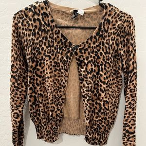Divided by H&M Leopard print button cardigan see notes US 4